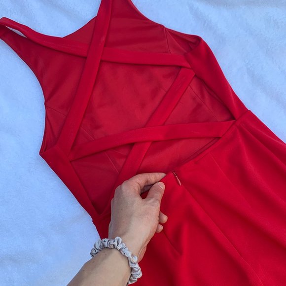 Express XS Open Back High Neck Bodycon Dress - Picture 2 of 7